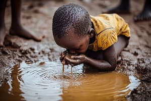 boy drinks polluted water